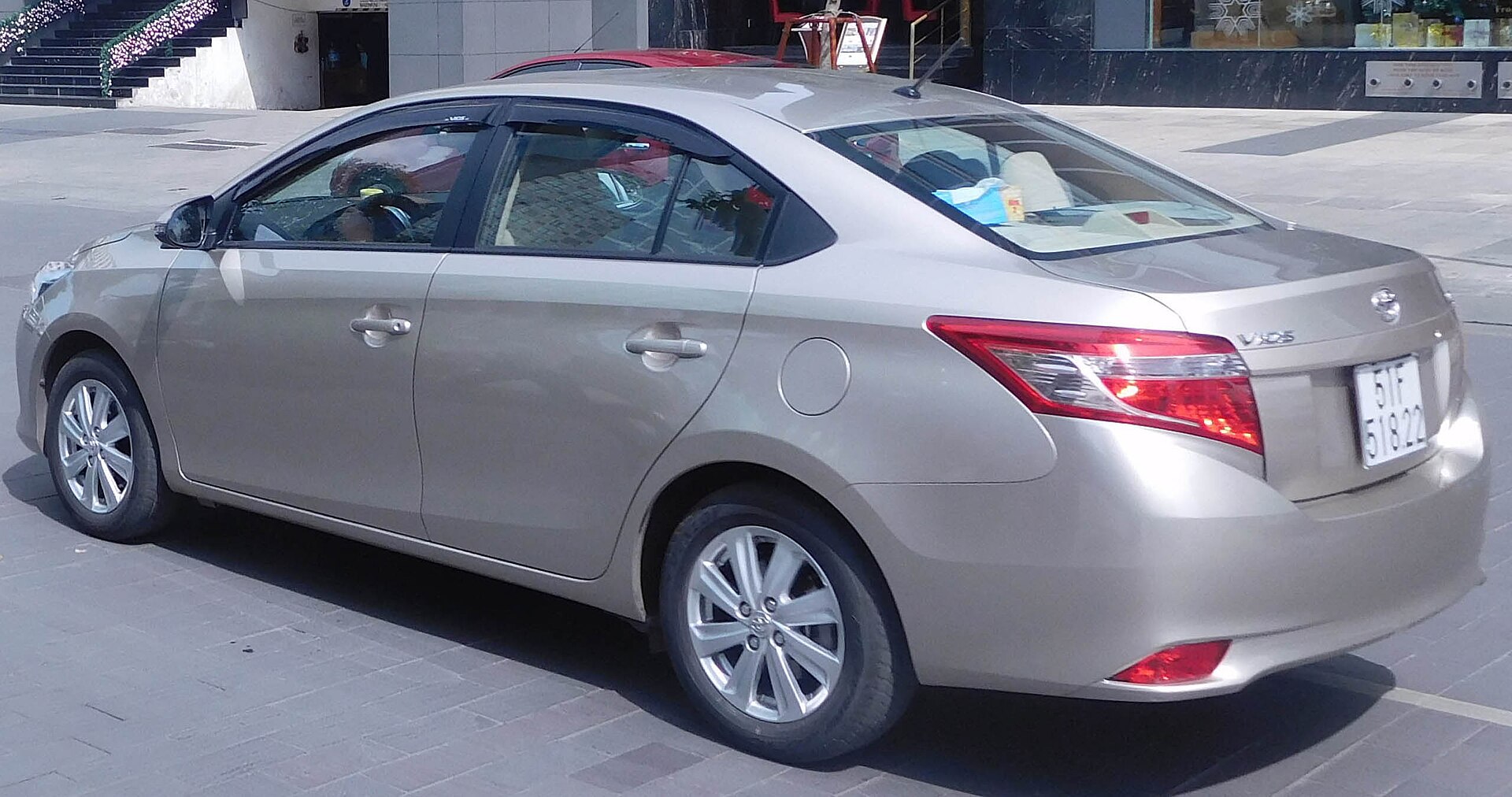 Toyota Vios (XP150) sedan, in Ho Chi Minh City, Vietnam.