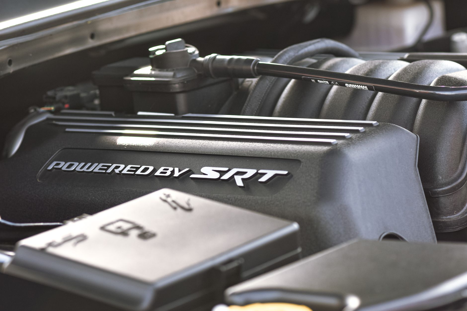 Detailed view of a high-performance SRT engine showcasing mechanical precision.
